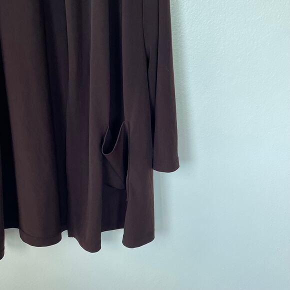 Susan Graver Liquid Knit Size XL Brown open cardigan - Picture 5 of 9